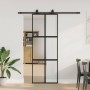 Puerta corredera con herrajes negro 76x205 cm vidrio templado en Puertas | Comprar online en Foru.es