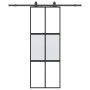 Puerta corredera con herrajes negro 76x205 cm vidrio templado en Puertas | Comprar online en Foru.es