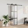 Puerta corredera con herrajes negro 76x205 cm vidrio templado en Puertas | Comprar online en Foru.es