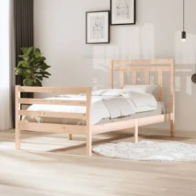 Estructura de cama madera maciza 100x200 cm de vidaXL, Camas y somieres - Ref: Foro24-3100644, Precio: 105,54 €, Descuento: %