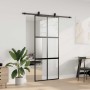 Puerta corredera con herrajes negro 90x205 cm vidrio templado en Puertas | Comprar online en Foru.es