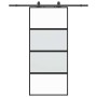 Puerta corredera con herrajes negro 90x205 cm vidrio templado en Puertas | Comprar online en Foru.es
