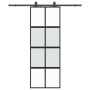 Puerta corredera con herrajes negro 76x205 cm vidrio templado en Puertas | Comprar online en Foru.es