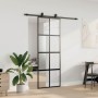 Puerta corredera con herrajes negro 76x205 cm vidrio templado en Puertas | Comprar online en Foru.es