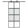 Puerta corredera con herrajes negro 90x205 cm vidrio templado en Puertas | Comprar online en Foru.es