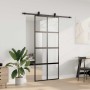 Puerta corredera con herrajes negro 90x205 cm vidrio templado en Puertas | Comprar online en Foru.es