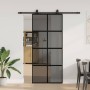Puerta corredera con herrajes negro 90x205 cm vidrio templado en Puertas | Comprar online en Foru.es