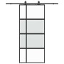 Puerta corredera con herrajes negro 90x205 cm vidrio templado en Puertas | Comprar online en Foru.es