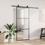 Puerta corredera con set herrajes negro 90x205 cm vidrio ESG en Puertas | Comprar online en Foru.es