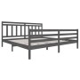 Estructura de cama de madera maciza gris 200x200 cm de vidaXL, Camas y somieres - Ref: Foro24-3100676, Precio: 168,80 €, Desc...