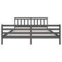 Estructura de cama de madera maciza gris 200x200 cm de vidaXL, Camas y somieres - Ref: Foro24-3100676, Precio: 168,80 €, Desc...