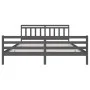 Estructura de cama de madera maciza gris 200x200 cm de vidaXL, Camas y somieres - Ref: Foro24-3100676, Precio: 166,68 €, Desc...