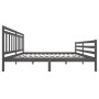 Estructura de cama de madera maciza gris 200x200 cm de vidaXL, Camas y somieres - Ref: Foro24-3100676, Precio: 168,80 €, Desc...