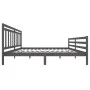 Estructura de cama de madera maciza gris 200x200 cm de vidaXL, Camas y somieres - Ref: Foro24-3100676, Precio: 166,68 €, Desc...