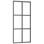 Puerta corredera con set herrajes negro 90x205 cm vidrio ESG en Puertas | Comprar online en Foru.es