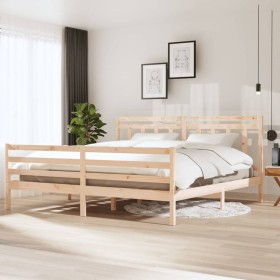 Estructura de cama de madera maciza 200x200 cm de vidaXL, Camas y somieres - Ref: Foro24-3100674, Precio: 140,41 €, Descuento: %