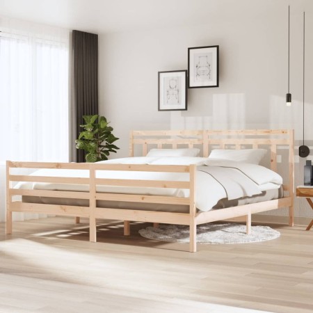 Estructura de cama de madera maciza 200x200 cm de vidaXL, Camas y somieres - Ref: Foro24-3100674, Precio: 140,41 €, Descuento: %