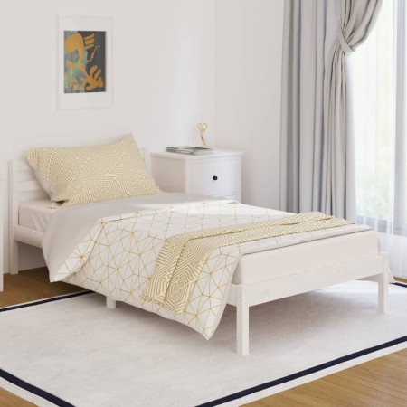 Estructura de cama madera maciza de pino blanco 100x200 cm de vidaXL, Camas y somieres - Ref: Foro24-810421, Precio: 78,11 €,...