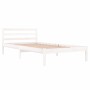 Estructura de cama madera maciza de pino blanco 100x200 cm de vidaXL, Camas y somieres - Ref: Foro24-810421, Precio: 78,11 €,...