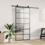 Puerta corredera con herrajes negro 102x205 cm ESG vidrio en Puertas | Comprar online en Foru.es