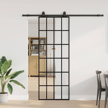 Puerta corredera con juego herrajes negro 76x205 cm ESG vidrio en Puertas | Comprar online en Foru.es