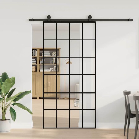 Puerta corredera con herrajes negro 102x205 cm ESG vidrio en Puertas | Comprar online en Foru.es