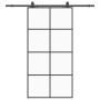 Puerta corredera set herrajes negra 102,5x205 cm ESG vidrio en Puertas | Comprar online en Foru.es
