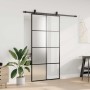 Puerta corredera set herrajes negra 102,5x205 cm ESG vidrio en Puertas | Comprar online en Foru.es