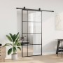Puerta corredera set herrajes negra 102,5x205 cm ESG vidrio en Puertas | Comprar online en Foru.es