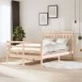 Estructura de cama doble pequeña de madera maciza 120x190 cm de vidaXL, Camas y somieres - Ref: Foro24-3100624, Precio: 114,6...