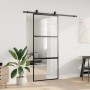 Puerta corredera con herrajes negro 90x205 cm vidrio templado en Puertas | Comprar online en Foru.es
