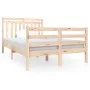 Estructura de cama doble pequeña de madera maciza 120x190 cm de vidaXL, Camas y somieres - Ref: Foro24-3100624, Precio: 114,6...