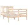 Estructura de cama doble pequeña de madera maciza 120x190 cm de vidaXL, Camas y somieres - Ref: Foro24-3100624, Precio: 114,6...