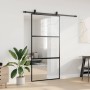 Puerta corredera herrajes negro 102,5x205 cm vidrio templado en Puertas | Comprar online en Foru.es