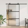 Puerta corredera herrajes negro 102,5x205 cm vidrio templado en Puertas | Comprar online en Foru.es