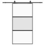 Puerta corredera herrajes negro 102,5x205 cm vidrio templado en Puertas | Comprar online en Foru.es