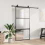 Puerta corredera herrajes negro 102,5x205 cm vidrio templado en Puertas | Comprar online en Foru.es