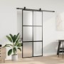 Puerta corredera herrajes negro 102,5x205 cm vidrio templado en Puertas | Comprar online en Foru.es