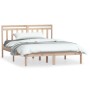 Estructura de cama doble pequeña de madera maciza 120x190 cm de vidaXL, Camas y somieres - Ref: Foro24-3100559, Precio: 112,2...