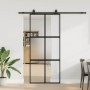 Puerta corredera con herrajes negro 90x205 cm vidrio templado en Puertas | Comprar online en Foru.es