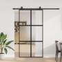 Puerta corredera herrajes negro 102,5x205 cm vidrio templado en Puertas | Comprar online en Foru.es
