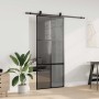 Puerta corredera con herrajes negro 90x205 cm vidrio templado en Puertas | Comprar online en Foru.es