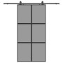 Puerta corredera herrajes negro 102,5x205 cm vidrio templado en Puertas | Comprar online en Foru.es