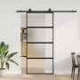 Puerta corredera con herrajes negro 90x205 cm vidrio templado en Puertas | Comprar online en Foru.es