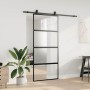 Puerta corredera con herrajes negro 90x205 cm vidrio templado en Puertas | Comprar online en Foru.es