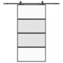 Puerta corredera herrajes negro 102,5x205 cm vidrio templado en Puertas | Comprar online en Foru.es
