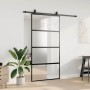 Puerta corredera herrajes negro 102,5x205 cm vidrio templado en Puertas | Comprar online en Foru.es