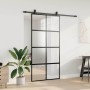 Puerta corredera herrajes negro 102,5x205 cm vidrio templado en Puertas | Comprar online en Foru.es