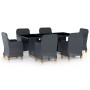 Set comedor jardín 7 pzas cojines ratán sintético gris oscuro en Conjuntos de jardín | Comprar online en Foru.es