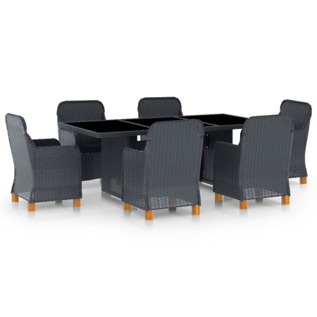Set comedor jardín 7 pzas cojines ratán sintético gris oscuro en Conjuntos de jardín | Comprar online en Foru.es